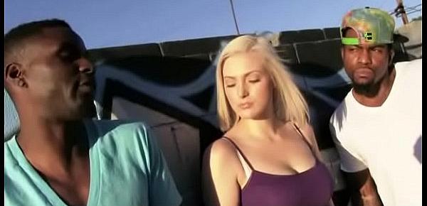  White Girl Spit Roasted By Big Black Cock 6